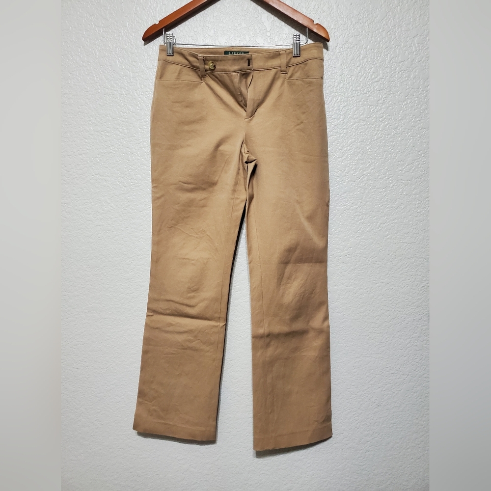 Lauren Ralph Lauren Adelle Tan Khaki Pants Straight Leg Women's Size 4